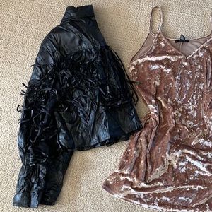 Target Brand Faux Leather Fringe Jacket